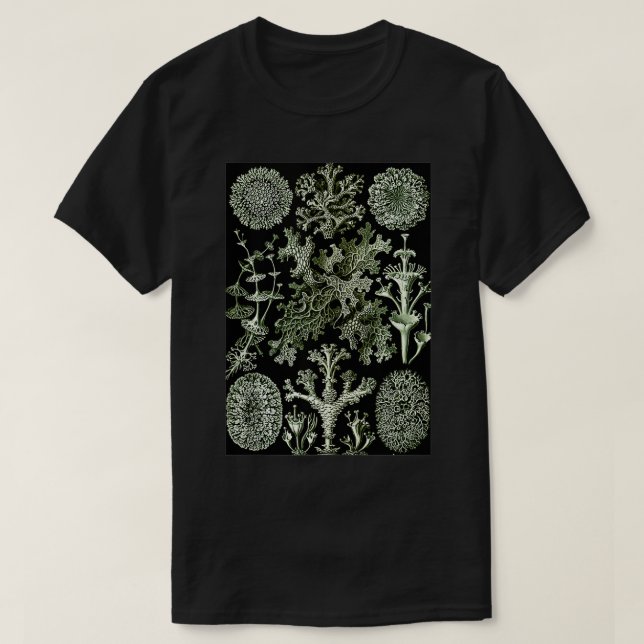 Ernst Haeckel Vintage Biological Illustration Lich T Shirt (Design framsida)
