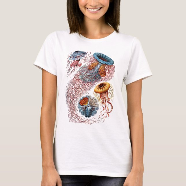 Ernst Haeckels disko Medusae T-shirt (Framsida)
