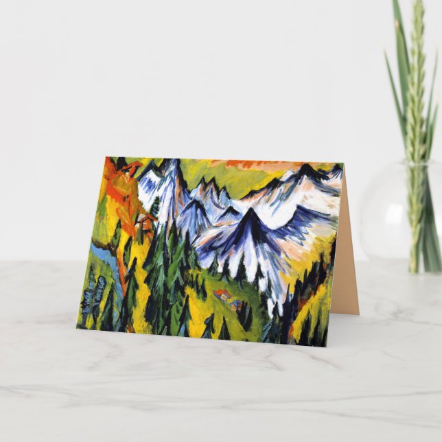 Ernst Kirchner - Berggipfel, berömd Kort (Framsida)