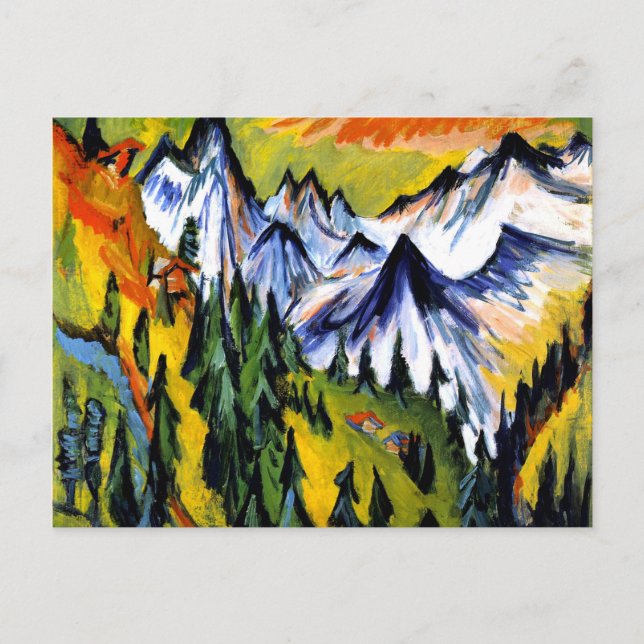 Ernst Kirchner - Berggipfel Vykort (Framsida)