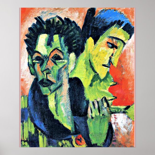 Ernst Kirchner - Dubbel Självporträtt Poster (Framsidan)