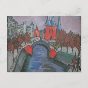 Ernst Kirchner- Red Elisabeth Riverbank, Berlin Vykort