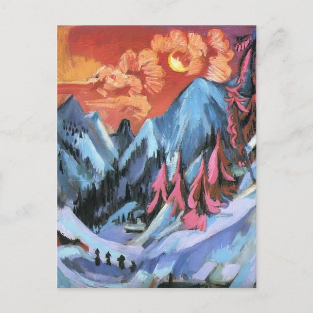 Ernst Kirchner-Winter Ligcape i Moonlight Vykort (Framsida)