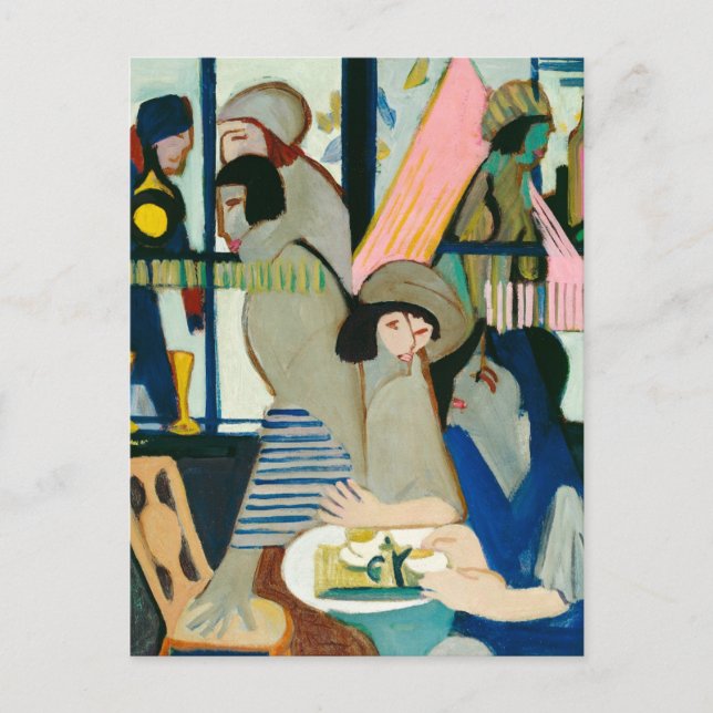 Ernst L. Kirchner, Cafe, Color Modern Art Vykort (Framsida)