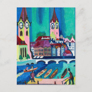 Ernst L. Kirchner - Colorful Cityscape Modern Art. Vykort