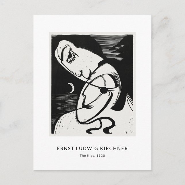 Ernst L. Kirchner - Snyggt Black&White Modern Art Vykort (Framsida)