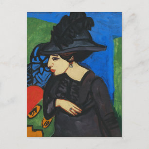 Ernst Ludwig Kirchner - Dodo with a Feather Hat Vykort
