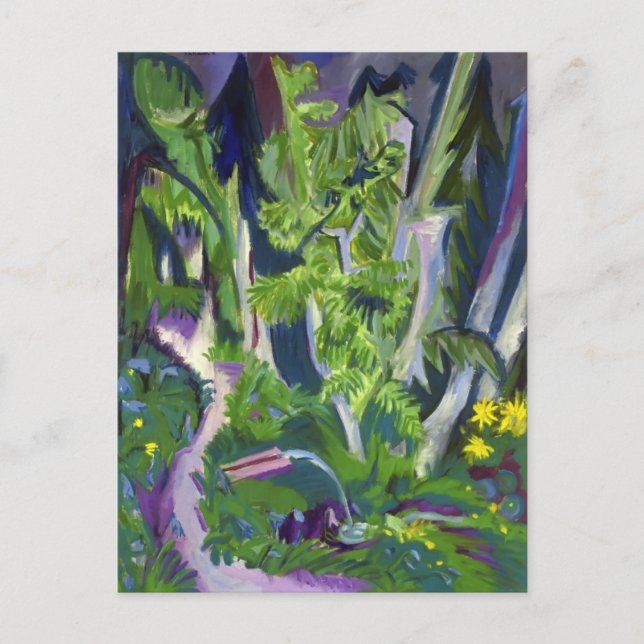 Ernst Ludwig Kirchner- Mountain Forest Vykort (Framsida)