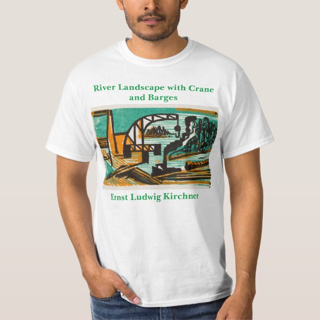 Ernst Ludwig Kirchner River Ligcape med Crane T Shirt (Framsida)