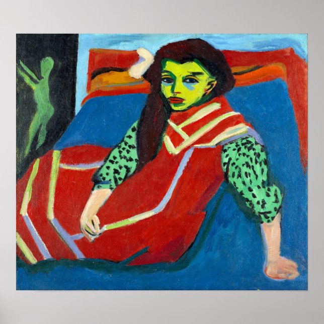 Ernst Ludwig Kirchner Seated Girl Fränzi Fehrmann Poster (Framsidan)