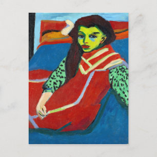 Ernst Ludwig Kirchner Seated Girl Fränzi Fehrmann Vykort