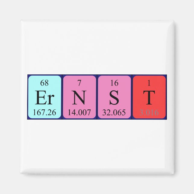 Ernst Periodisk bord namn magnet (Framsidan)