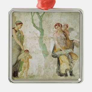 Eros som bestraffas i närvaroen av aphroditen julgransprydnad metall
