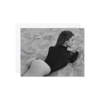 Erotisk, BW, Sand, Strand, Kvinnokropp, Fetisch,   Vykort