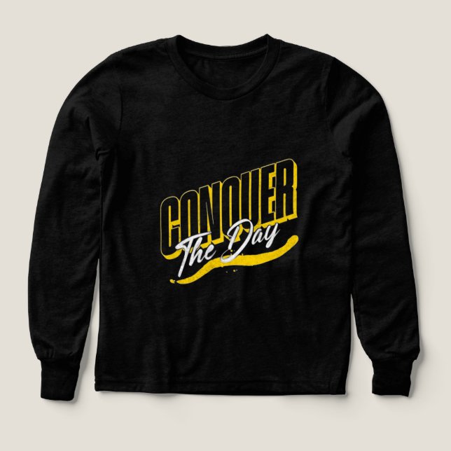 erövra dagen med motiv citat T-Shirt (Design framsida)