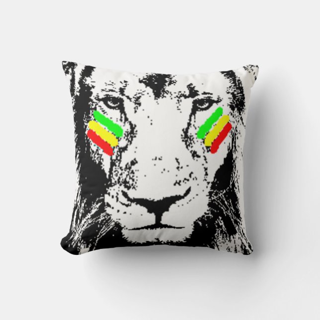 Erövra den lejona dekorativ kudde för Rasta (Framsida)