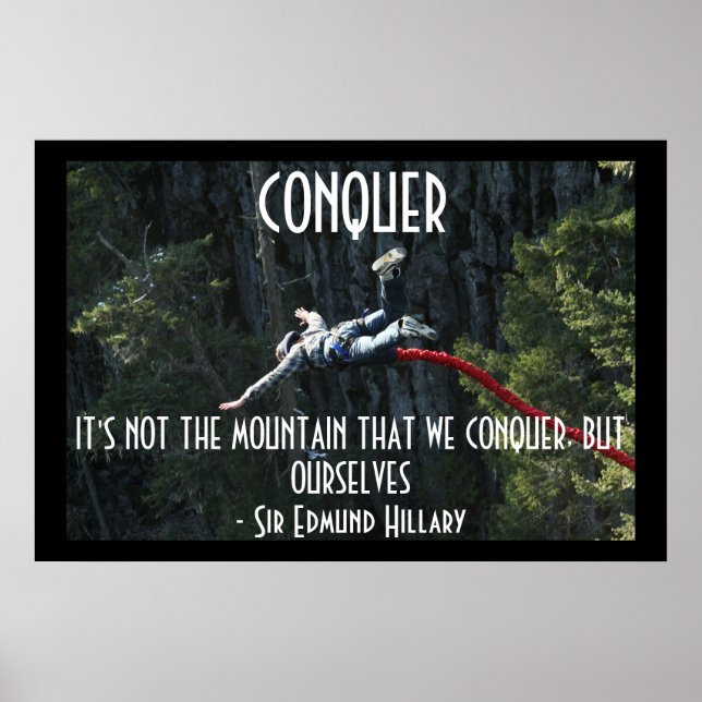 Erövra Motivationscitat Bungee jumping Poster (Framsidan)