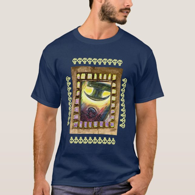 erövra över djävulens musknapp t shirt (Framsida)