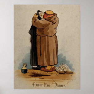 Erövrar den kyssande nunnan för munken, kärlek poster