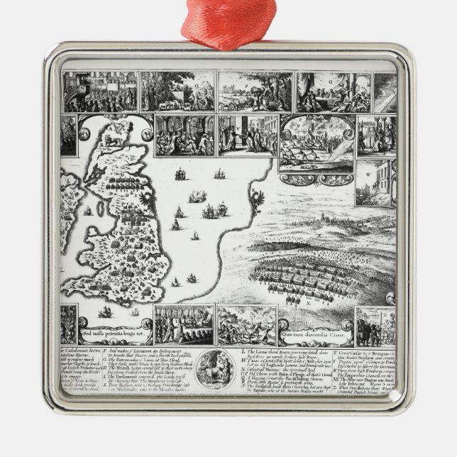 Erövringar av Gustavus II Adolphus Julgransprydnad Metall (Framsidan)