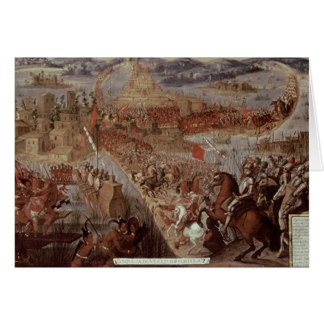 Erövringen av Tenochtitlan Hälsningskort (Framsidan Horizontal)