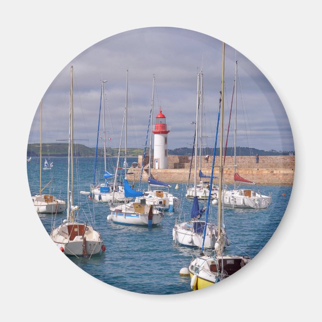 Erquys hamn i Frankrike Magnet (Framsidan)