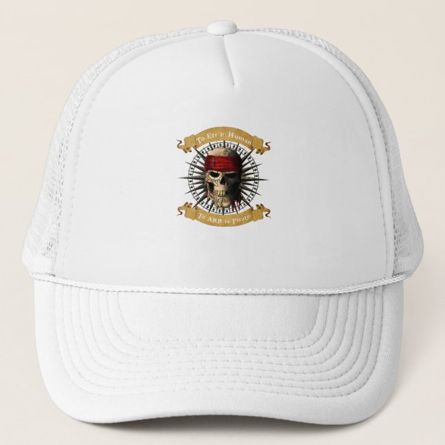 Err är humant för ARR är Pirat Skull Jolly Roger Keps (Framsida)