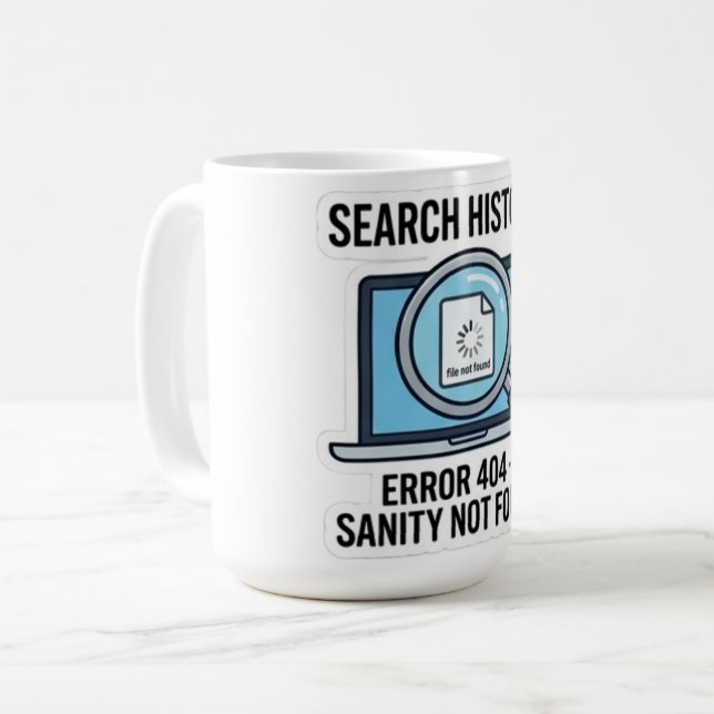 Error 404 Mugg - Rolig IT Kaffe Kopp (Framsida vänster)
