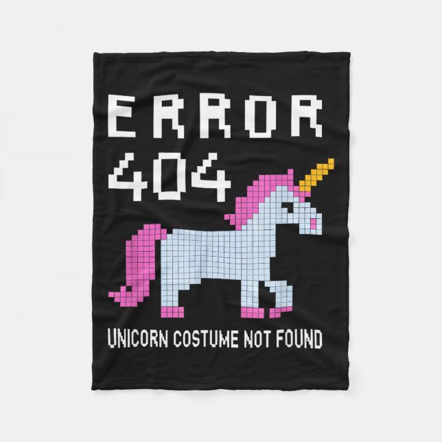 Error 404 Unicorn Costume Found Halloween Programm Fleecefilt (Framsidan)