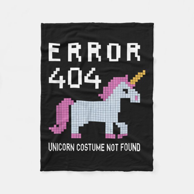 Error 404 Unicorn Costume Found Halloween Programm Fleecefilt (Framsidan)