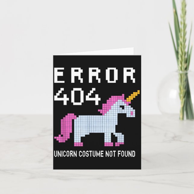 Error 404 Unicorn Costume Found Halloween Programm Kort (Framsida)