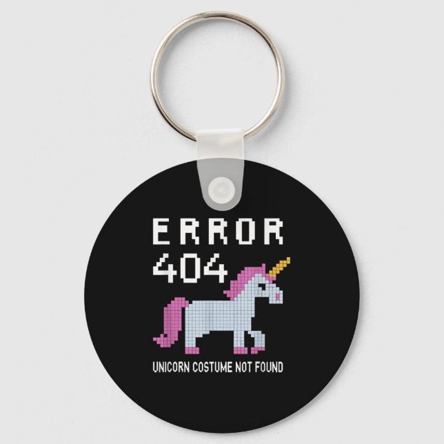 Error 404 Unicorn Costume Found Halloween Programm Nyckelring (Framsida)
