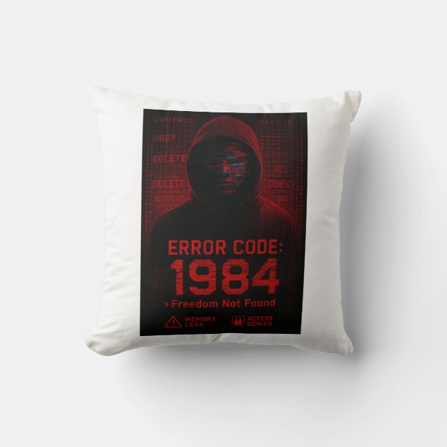 Error Code – Freedom Not Found Dystopian Kudde (Framsida)