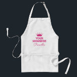 Ers höghet, lustiga rosa princess krona kökad förkläde<br><div class="desc">Ers Höghet,  rolig rosa prinsessan krona köksprinsessan Apron för kvinnor. Utformning av en "Cute Diva royalty" med elegant-typografi och liten krona. Flickor för vänner,  familj,  hustru,  brud,  flickvän,  mamma,  syster,  moster,  mormor,  flicka osv. Personlig ger med namn. Underbar för matlagning och bakning. Även roligtens för barn.</div>