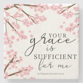Ers nåd är tillräckliga Blommar för Bible Cherry Stenunderlägg