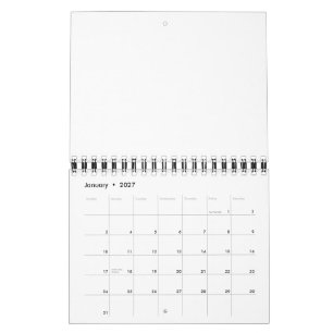 Ersätt Egen Design 5,5" x 7" Två Sidor Liten Svart Kalender