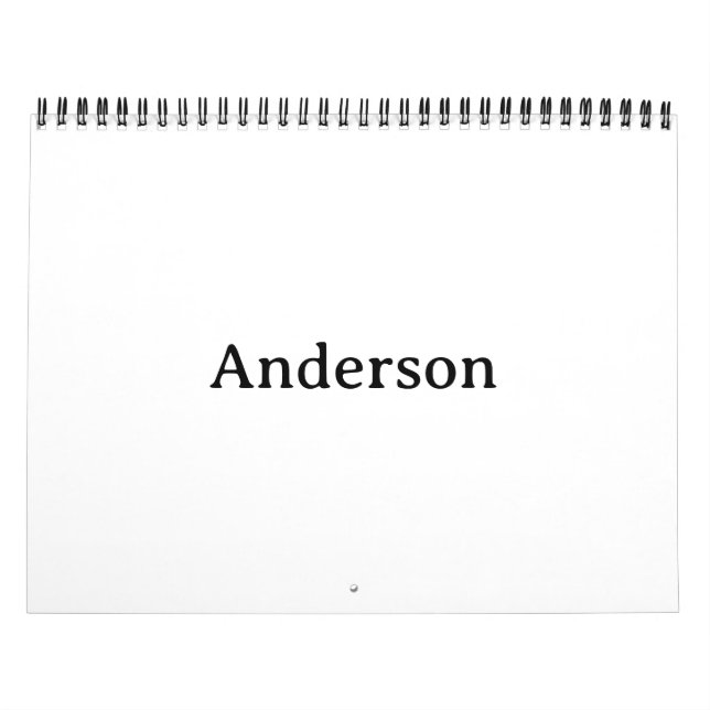 Ersätt Egen Design 8,5" x 11" 2 Sidor Medium Svart Kalender (Omslag)