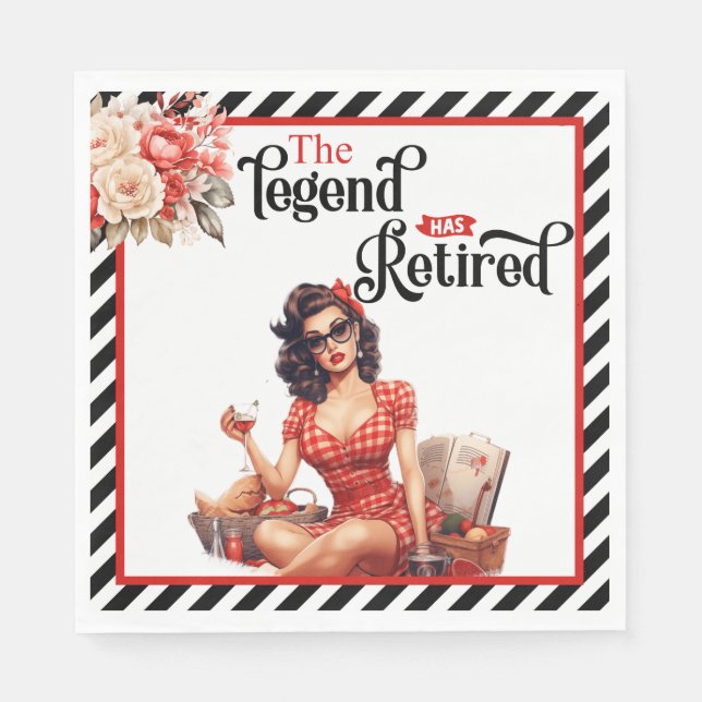Ersatt Legend Pinup Pension Party Napkins Pappersservett (Framsidan)