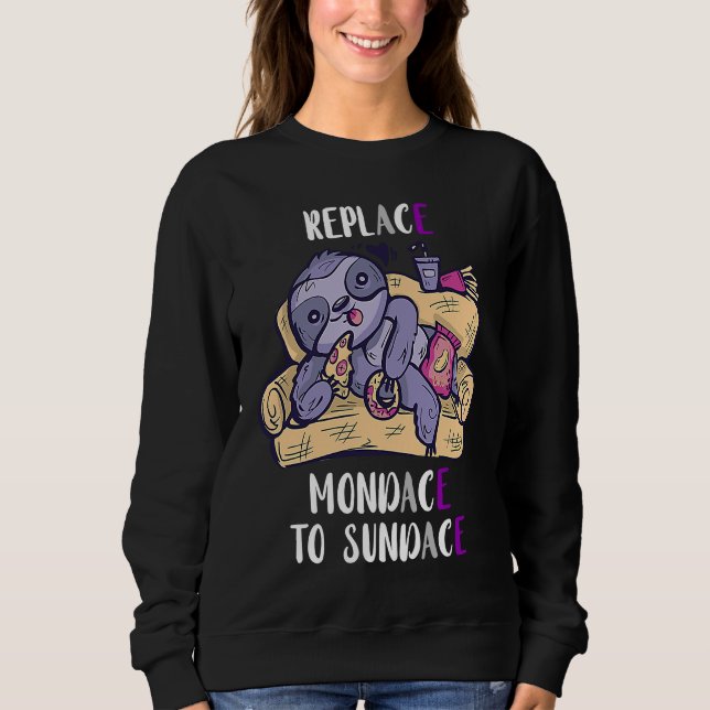 Ersätt min måndag till Söndag gotiic Sloth Asexu T Shirt (Framsida)