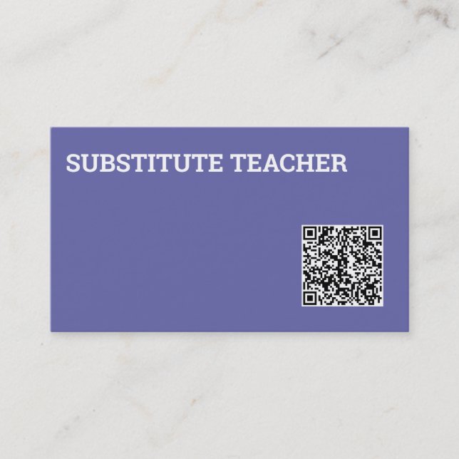 Ersättare för lärare QR-kod Visitkort (Framsida)