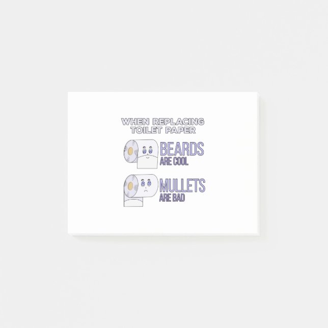 Ersättning av Pappra stearder och mullet Humor Post-it Block (Framsida)