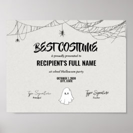 Ersättning för bästa Halloween-kostnadscertifikat Poster
