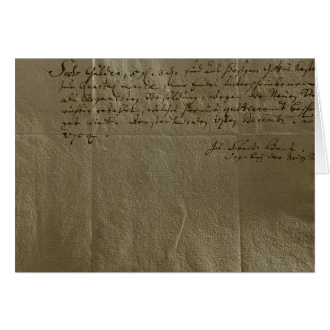 Ersättning kvitterar, 17th December, 1704 Hälsningskort (Framsidan Horizontal)