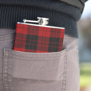 Erskine Clan Tartan Rutmönster Röd Grön Fickplunta