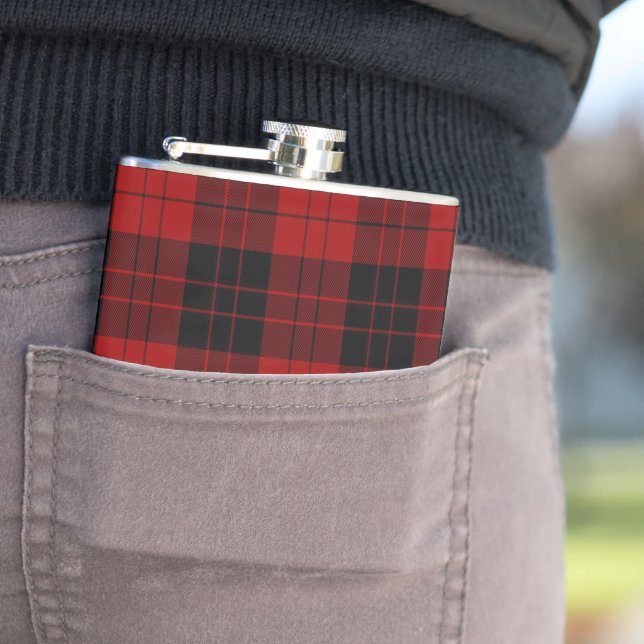 Erskine Clan Tartan Rutmönster Röd Grön Fickplunta (In Situ)