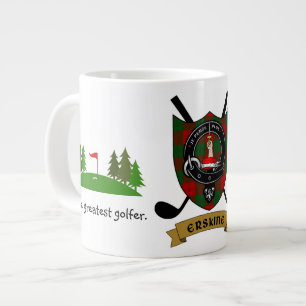Erskine Klan Badge & Tartan Personlig Golf Jumbo Mugg