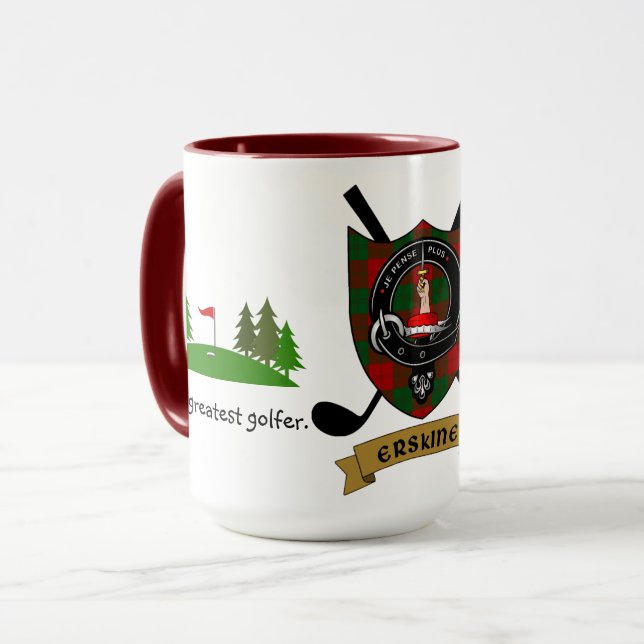 Erskine Klan Badge & Tartan Personlig Mugg (Framsida vänster)