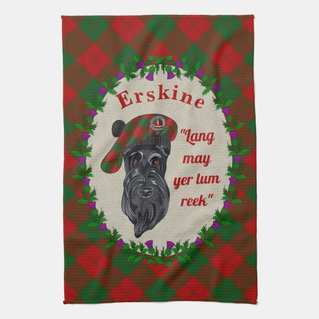 Erskine Scottie Hund Kitchen Towel Kökshandduk (Vertikal)