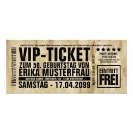 Erstelle deine eigenen Einladungen als VIP-TICKET Reklamkort