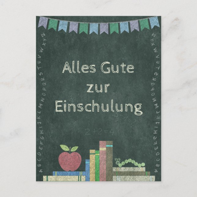 Erster Schultag | Alles Gute zur Einschulung Vykort (Framsida)